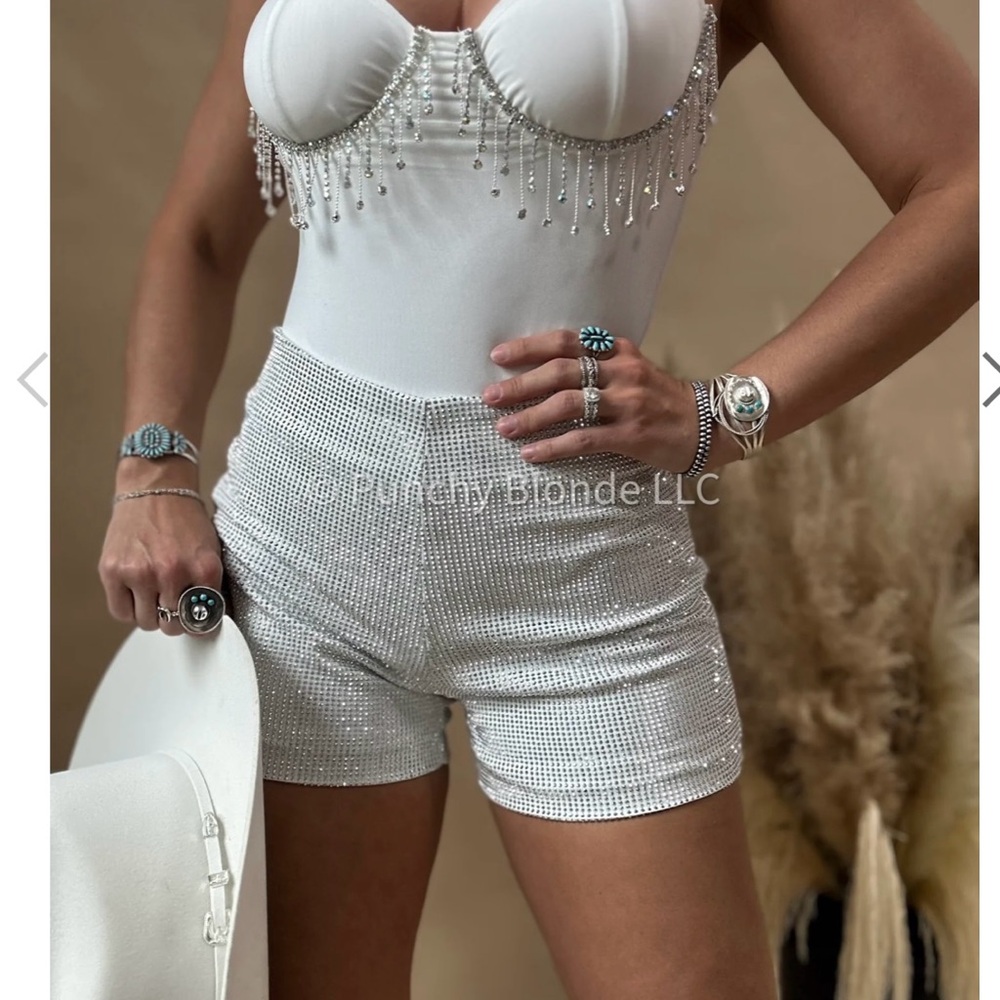 Punchy Blonde Music City Rhinestone Bodysuit